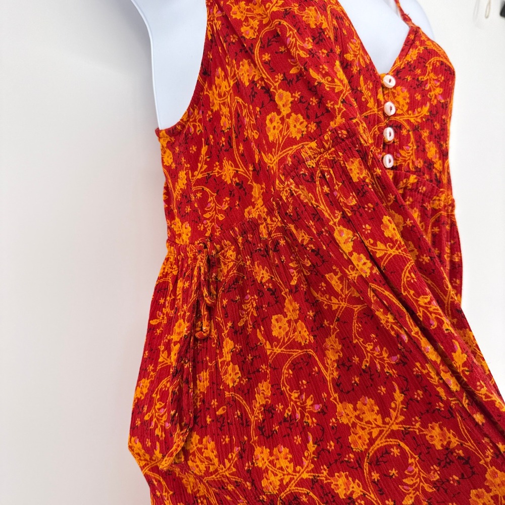 Urban Outfitters Paisley Floral Mix Maxi Dress Button Front Tiered Boho Small S‎ - Picture 4 of 11